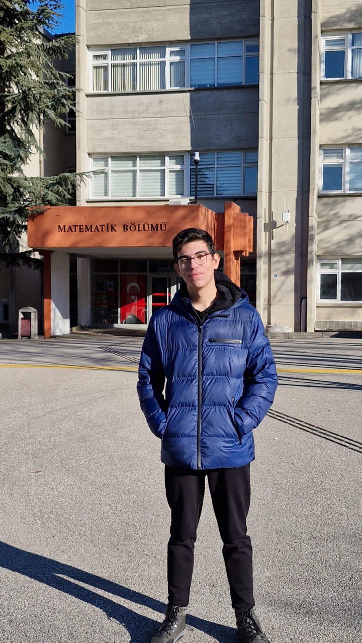 In front of Hacettepe University mathematics department, from the school visit.